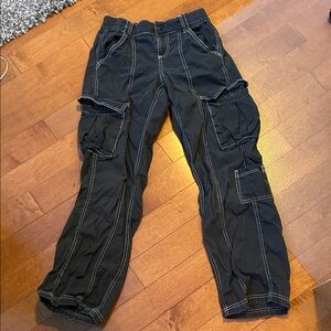H&M Black Wide Leg Cargo Pants